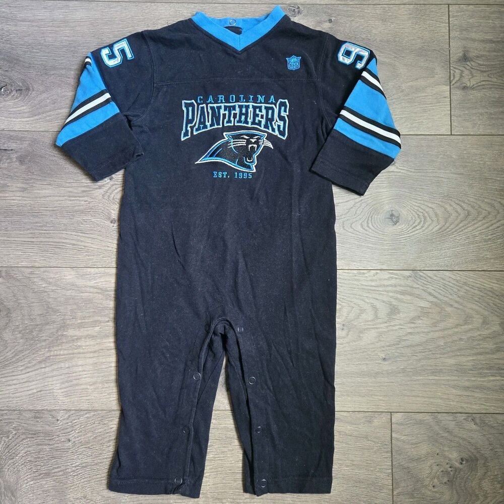 NFL Originals Carolina Panthers Baby Jersey Romper 18M Embroidered One Piece